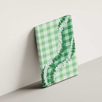 Green Hawaii Palaka Canvas Wall Art Hawaiian Honohono Lei