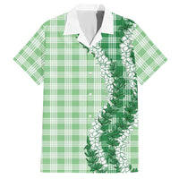 Green Hawaii Palaka Hawaiian Shirt Hawaiian Honohono Lei