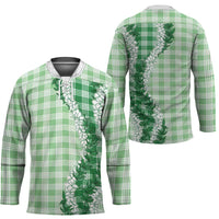 Green Hawaii Palaka Hockey Jersey Hawaiian Honohono Lei