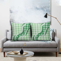 Green Hawaii Palaka Pillow Cover Hawaiian Honohono Lei