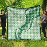 Green Hawaii Palaka Quilt Hawaiian Honohono Lei
