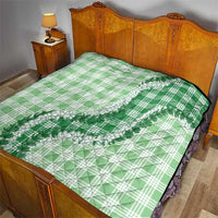 Green Hawaii Palaka Quilt Hawaiian Honohono Lei