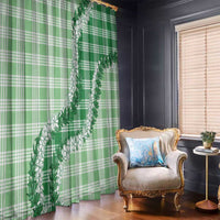 Green Hawaii Palaka Window Curtain Hawaiian Honohono Lei