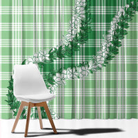 Green Hawaii Palaka Window Curtain Hawaiian Honohono Lei