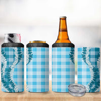 Blue Hawaii Palaka 4 in 1 Can Cooler Tumbler Hawaiian Honohono Lei