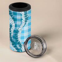 Blue Hawaii Palaka 4 in 1 Can Cooler Tumbler Hawaiian Honohono Lei