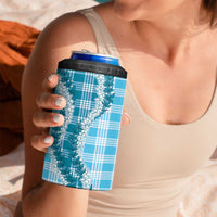 Blue Hawaii Palaka 4 in 1 Can Cooler Tumbler Hawaiian Honohono Lei