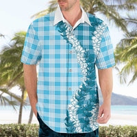 Blue Hawaii Palaka Hawaiian Shirt Hawaiian Honohono Lei
