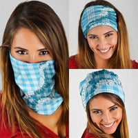 Blue Hawaii Palaka Neck Gaiter Hawaiian Honohono Lei