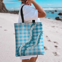 Blue Hawaii Palaka Tote Bag Hawaiian Honohono Lei