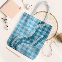 Blue Hawaii Palaka Tote Bag Hawaiian Honohono Lei