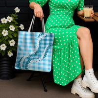 Blue Hawaii Palaka Tote Bag Hawaiian Honohono Lei