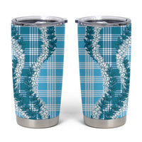 Blue Hawaii Palaka Tumbler Cup Hawaiian Honohono Lei