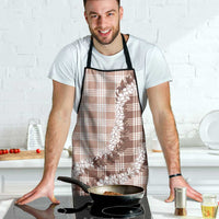 Beige Hawaii Palaka Apron Hawaiian Honohono Lei