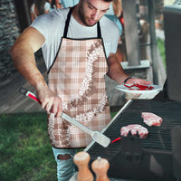 Beige Hawaii Palaka Apron Hawaiian Honohono Lei