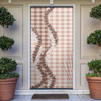 Beige Hawaii Palaka Door Cover Hawaiian Honohono Lei