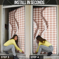 Beige Hawaii Palaka Door Cover Hawaiian Honohono Lei