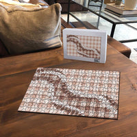 Beige Hawaii Palaka Puzzle Hawaiian Honohono Lei