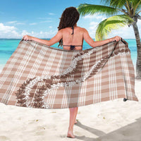 Beige Hawaii Palaka Sarong Hawaiian Honohono Lei