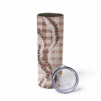 Beige Hawaii Palaka Skinny Tumbler Hawaiian Honohono Lei