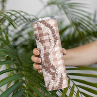 Beige Hawaii Palaka Skinny Tumbler Hawaiian Honohono Lei