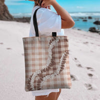 Beige Hawaii Palaka Tote Bag Hawaiian Honohono Lei