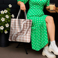 Beige Hawaii Palaka Tote Bag Hawaiian Honohono Lei