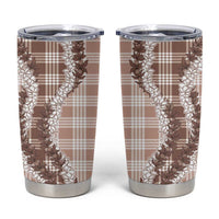 Beige Hawaii Palaka Tumbler Cup Hawaiian Honohono Lei
