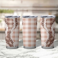 Beige Hawaii Palaka Tumbler Cup Hawaiian Honohono Lei