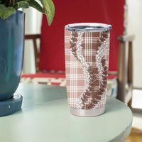 Beige Hawaii Palaka Tumbler Cup Hawaiian Honohono Lei