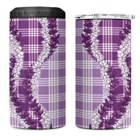 Violet Hawaii Palaka 4 in 1 Can Cooler Tumbler Hawaiian Honohono Lei