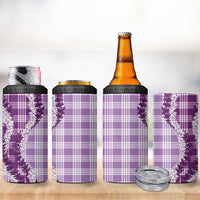 Violet Hawaii Palaka 4 in 1 Can Cooler Tumbler Hawaiian Honohono Lei
