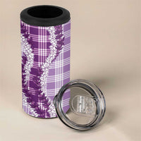 Violet Hawaii Palaka 4 in 1 Can Cooler Tumbler Hawaiian Honohono Lei