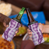 Violet Hawaii Palaka 4 in 1 Can Cooler Tumbler Hawaiian Honohono Lei