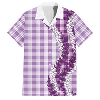 Violet Hawaii Palaka Family Matching Puletasi and Hawaiian Shirt Hawaiian Honohono Lei LT05 Dad's Shirt - Short Sleeve Violet - Polynesian Pride