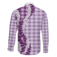Violet Hawaii Palaka Family Matching Short Sleeve Bodycon Dress and Hawaiian Shirt Hawaiian Honohono Lei LT05 - Polynesian Pride