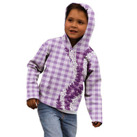 Violet Hawaii Palaka Kid Hoodie Hawaiian Honohono Lei