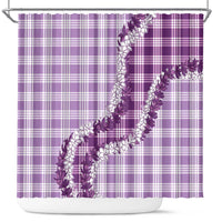 Violet Hawaii Palaka Shower Curtain Hawaiian Honohono Lei