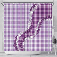Violet Hawaii Palaka Shower Curtain Hawaiian Honohono Lei