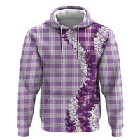 Violet Hawaii Palaka Zip Hoodie Hawaiian Honohono Lei LT05 Pullover Hoodie Violet - Polynesian Pride
