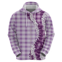 Violet Hawaii Palaka Zip Hoodie Hawaiian Honohono Lei LT05 - Polynesian Pride