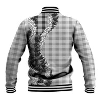 Gray Hawaii Palaka Baseball Jacket Hawaiian Honohono Lei LT05 - Polynesian Pride