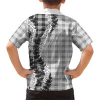 Gray Hawaii Palaka Kid Hawaiian Shirt Hawaiian Honohono Lei LT05 - Polynesian Pride