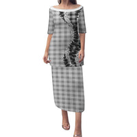 Gray Hawaii Palaka Puletasi Hawaiian Honohono Lei LT05 Long Dress Gray - Polynesian Pride