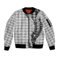 Gray Hawaii Palaka Sleeve Zip Bomber Jacket Hawaiian Honohono Lei LT05 Unisex Gray - Polynesian Pride