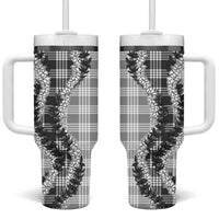 Gray Hawaii Palaka Tumbler With Handle Hawaiian Honohono Lei