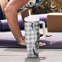 Gray Hawaii Palaka Tumbler With Handle Hawaiian Honohono Lei