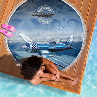 New Zealand Wanaka Air Show Beach Blanket With Maori Pattern