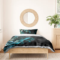 New Zealand Marathon Bedding Set Silver Fern Paua Shell Simple Style