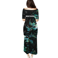 New Zealand Marathon Puletasi Silver Fern Paua Shell Simple Style